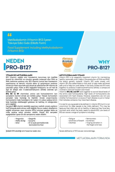 Pro-b12 Unutkanlık, Odaklanma, Konsantrasyon, Beyin Fonksiyonları B12 60 Adet - 4