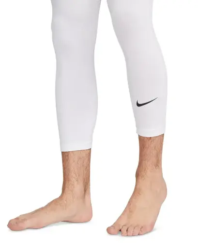 Pro Men's Dri-FIT 3/4-Length Fitness Tights - White/black - 3