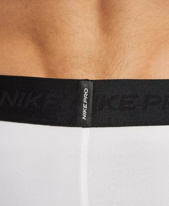 Pro Men's Dri-FIT 3/4-Length Fitness Tights - White/black - 6