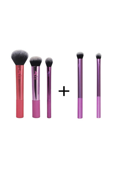 Pro Face Makeup Brush Set 3-Piece - 68 + 2-Piece Eye Brush Set - 72 - 5