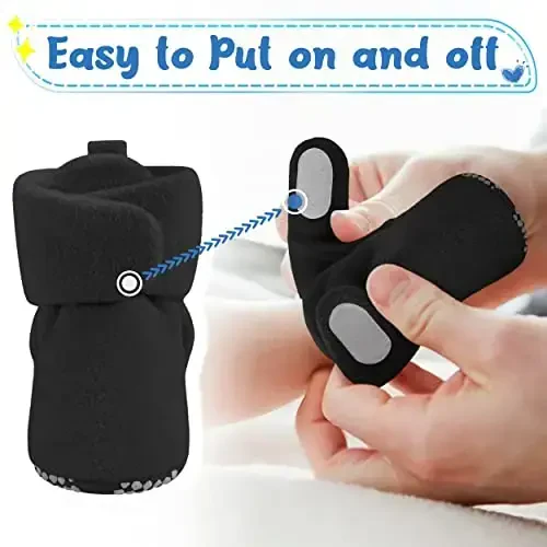 Pro Goleem Fleece Baby Booties, Issiq va Yumshoq Chaqaloq Poyabzallari, Paypoqli Oyoq Kiyimlar, Kiyish Oson, Unisex Chaqaloq Sovg'alari, O'g'il va Qizlar uchun Yumshoq Sirpanmaydigan Yangi Tug'ilgan Poyabzallar - 3