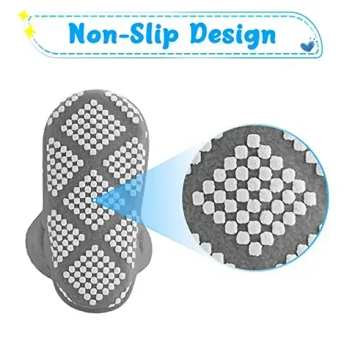 Pro Goleem Fleece Baby Booties, Warm Cozy Baby Slippers, Stay On Sock Shoes, Easy to Put on, Unisex Baby Gifts, Soft Non-Slip Adjustable Newborn Boots for Boys and Girls - 6