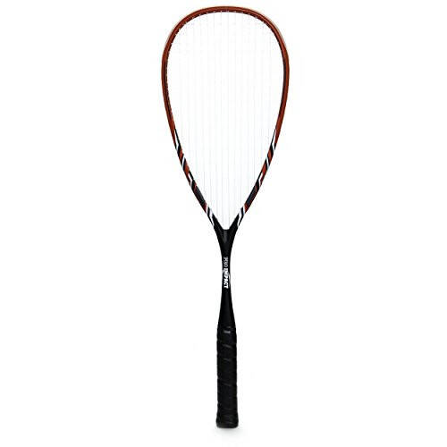 Pro Impact Graphite Carbon Fiber Squash Racket - Full Size lightweight - with Carry On Cover & Durable Strings - Made of Pure Graphite Designed to Improve Gameplay for All Skill Levels - 5