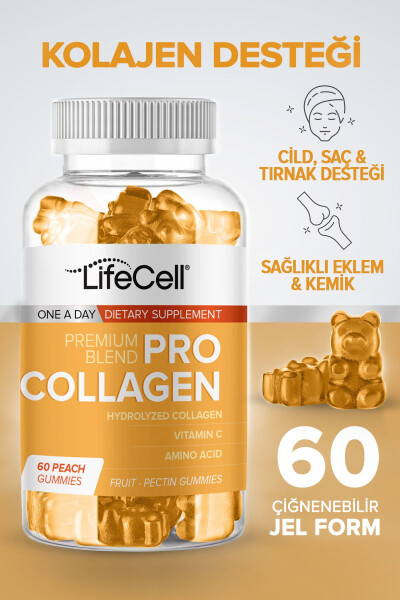 Pro Kolajen - 60 Adet Gummie Hidrolize Kolajen Ve Vitamin C İçeren Cilt Bakım Gıda Takviyesi - 6