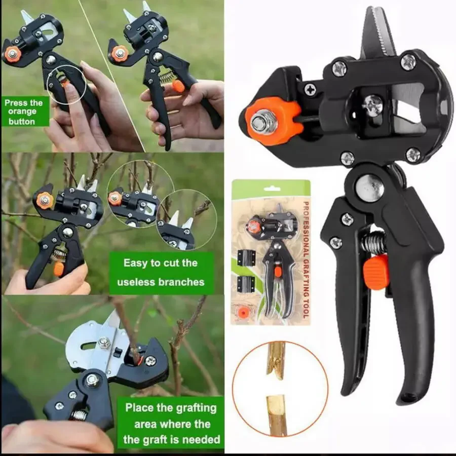 Pro Pruning Shears Garden Grafting Knife Tool Set Kit Fruit Tree Scissor Cutter - 3