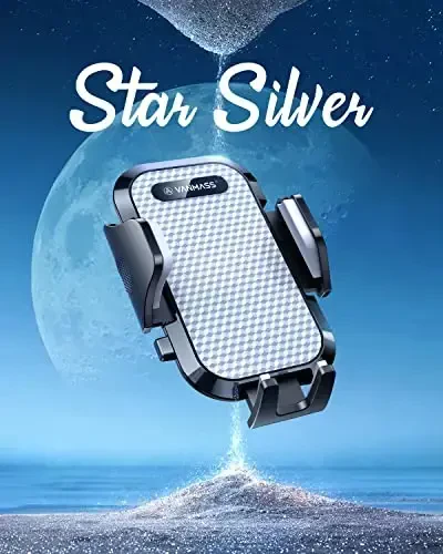 [Pro Version] VANMASS Universal Car Phone Mount [Super Suction Cup] Dashboard Phone Holder, Handsfree Windshield Dash Vent Phone Holder Car, Compatible for iPhone 17 16 15 14 Samsung LG & Truck,Silver - 3