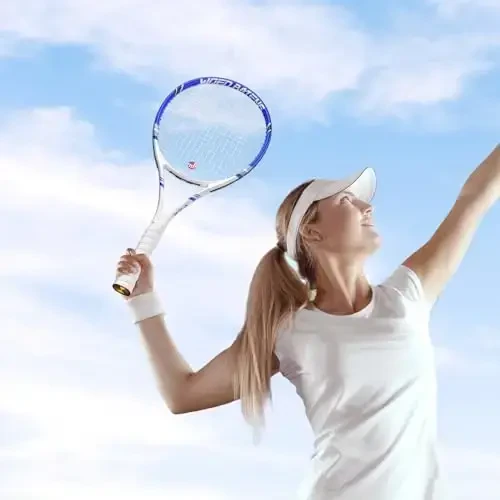 Pro Tennis Racket for Adults, 2 Player 27 inch Speed Tennis Racquet Acceptable for Beginner and Professional with 3 Tennis Balls, 2 Vibration Dampes, 2 Overgrips, Tennis Bag - 6