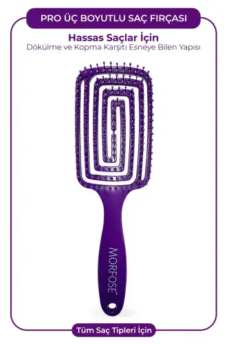 Pro Three-Dimensional Hair Brush-Purple - 1