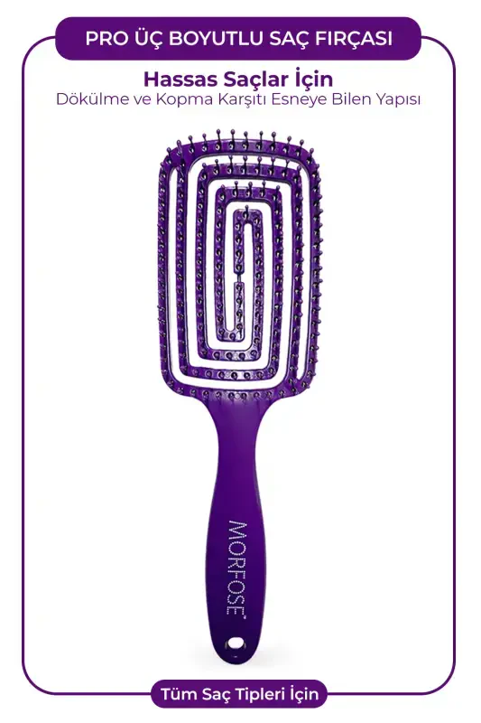 Pro Three-Dimensional Hair Brush-Purple - 1
