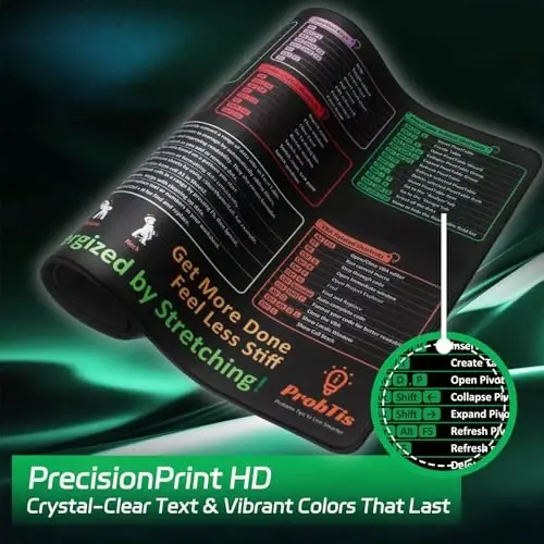 ProbTis Excel Cheat Sheet Desk Pad – XXL 35.4