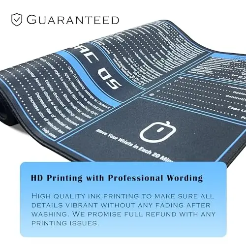 ProbTis Keyboard Shortcut Mouse Pad Compatible with MacOS, Computer Shortcut Cheat Sheet Mousepad, Stitched Edges, Non-Slip Base Keyboard Mats, XXL Large Desk Mat, 35.4”x15.7”, Office Gifts - 4