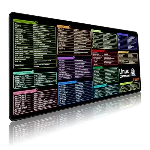 ProbTis Linux Commands Line Mouse Pad, Upgraded Pro Version, Cheat Sheet to Kali/Red Hat/Ubuntu/OpenSUSE/Arch/Debian/Unix Programmer, Extended Large Desk Mat, 35.4”×15.7