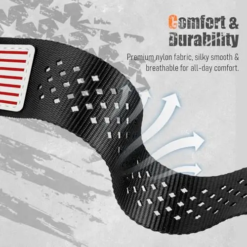Прочные нейлоновые ремешки для Apple Watch Ultra 2 49 мм 46 мм 45 мм 44 мм 42 мм (S3/2/1) мужские, спортивный ремешок с дышащими отверстиями и браслетом с флагом США для iWatch Ultra 3/2/1 Серии 11 10 9 8 7 6 5 4 3 SE3/2/1 - 5