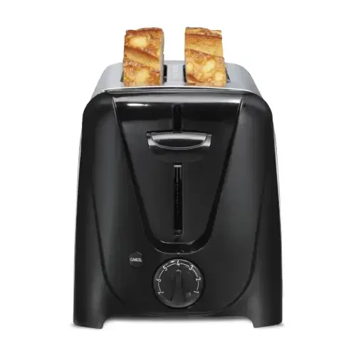 Proctor Silex 2 Slice Toaster, Built-In Cord Wrap, 7 Toast Shades, Auto Shutoff, Cancel Button, Silver and Black - 1