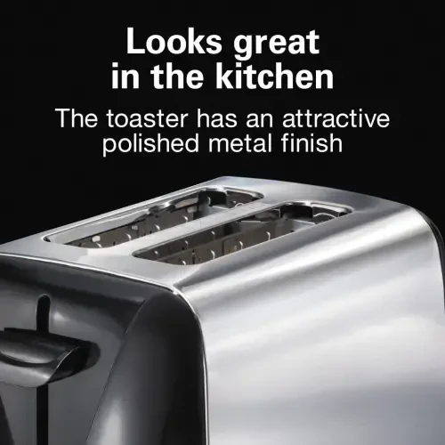 Proctor Silex 2 Slice Toaster, Built-In Cord Wrap, 7 Toast Shades, Auto Shutoff, Cancel Button, Silver and Black - 5
