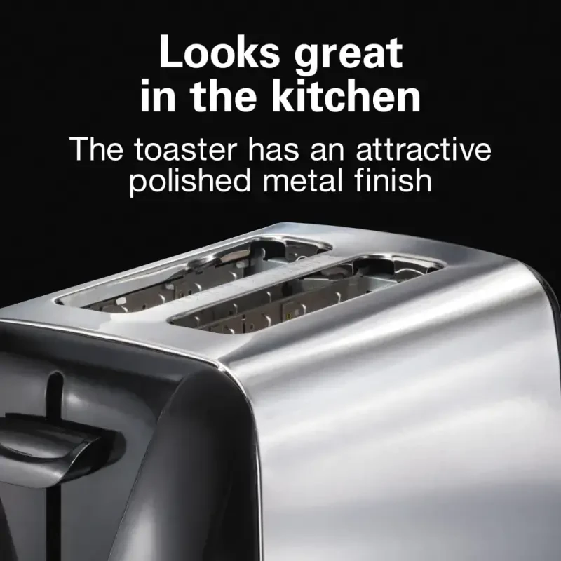 Proctor Silex 2 Slice Toaster, Built-In Cord Wrap, 7 Toast Shades, Auto Shutoff, Cancel Button, Silver and Black - 5