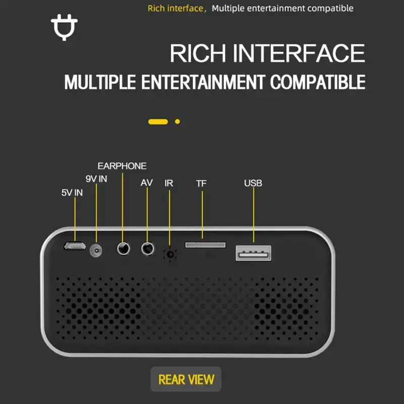 Проектор Hohaski, Настоящий 1080P Bluetooth-проектор, Портативный уличный кинопроектор, Полноценный HD-мини-проектор с динамиком для домашней спальни, совместимый со смартфоном - 7