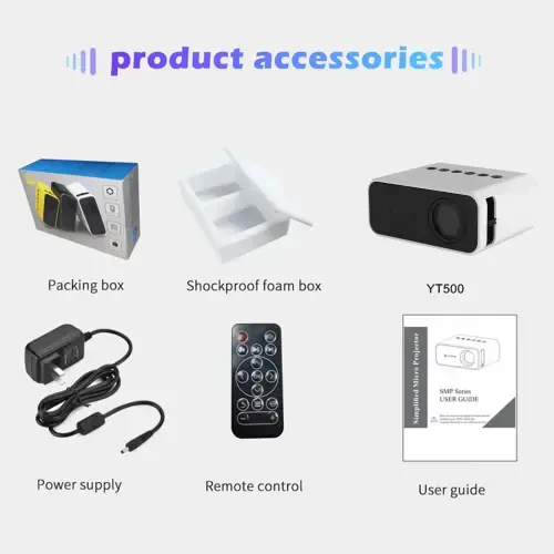 Проектор Hohaski, Настоящий 1080P Bluetooth-проектор, Портативный уличный кинопроектор, Полноценный HD-мини-проектор с динамиком для домашней спальни, совместимый со смартфоном - 8