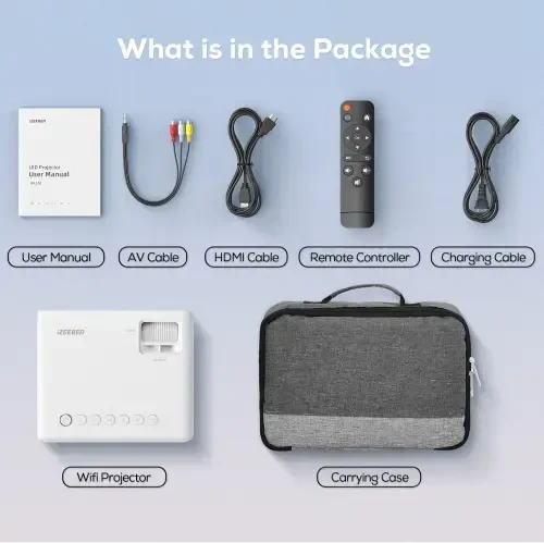 Проекторы iZEEKER 4K с Wi-Fi и Bluetooth, нативная проекция 1080P, 9000 люмен, с сумкой для переноски - 4