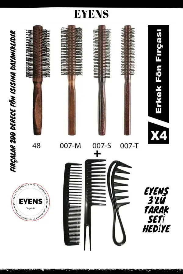 Professional 4-Piece Men's Grooming Set + 3x Wax Combs - 3