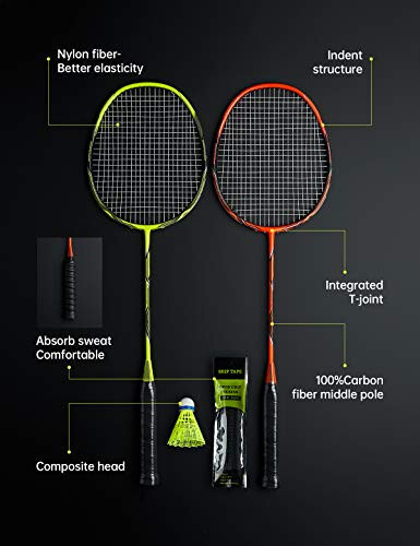 Professional Carbon Fiber Badminton Rackets Badminton Racquet for Backyards Gym - 2