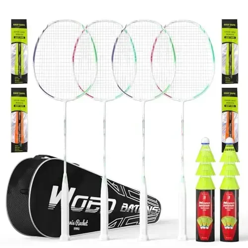 Professional Carbon Fiber Badminton Rackets Badminton Racquet for Backyards Gym 
