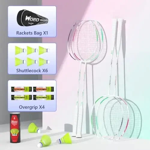 Professional Carbon Fiber Badminton Rackets Badminton Racquet for Backyards Gym - 5