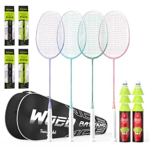 Professional Carbon Fiber Badminton Rackets Badminton Racquet for Backyards Gym 