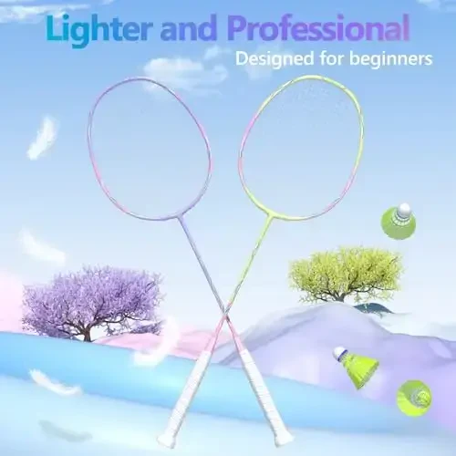 Professional Carbon Fiber Badminton Rackets Badminton Racquet for Backyards Gym - 4