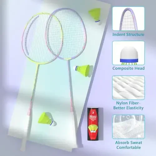 Professional Carbon Fiber Badminton Rackets Badminton Racquet for Backyards Gym - 5