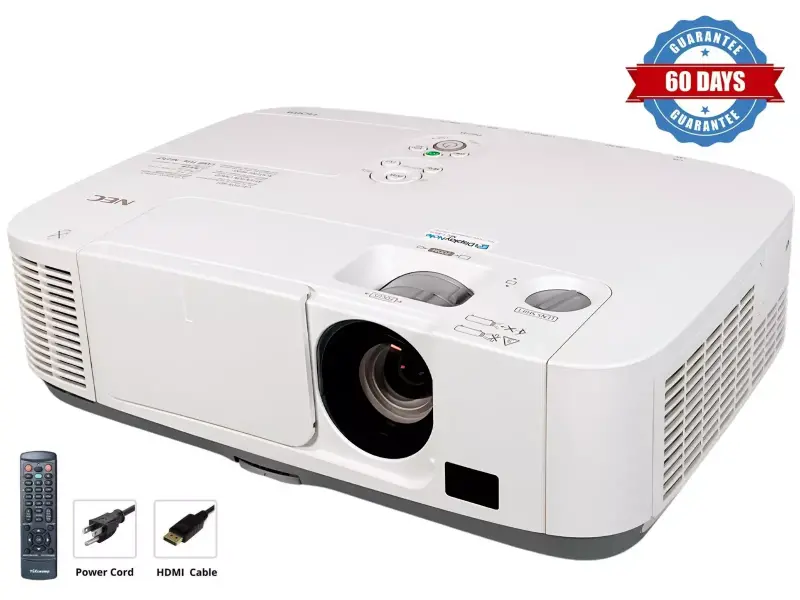 Professional Corporate Usage uchun toʻplam aksessuarlar bilan ishlatilgan NEC P401W Digital Projector 4000 ANSI 3LCD HD HDMI - 5