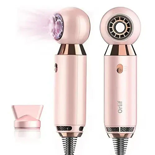 Professional Hair Dryer 800 W Lightweight & Compact Blow Dryer Powerful Flow Hair Dryers for Travel and Home Concentrator Nozzle Pink 