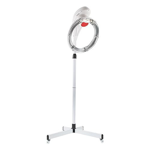 Professional Hairdryer Height Adjustable Stand Up Hair Dryer, 360°Orbiting Rotating Hair Processor Hair Dyeing,Salon Standing Hair Dryer with Wheels for Beauty Salon Home Spa (White) - 1