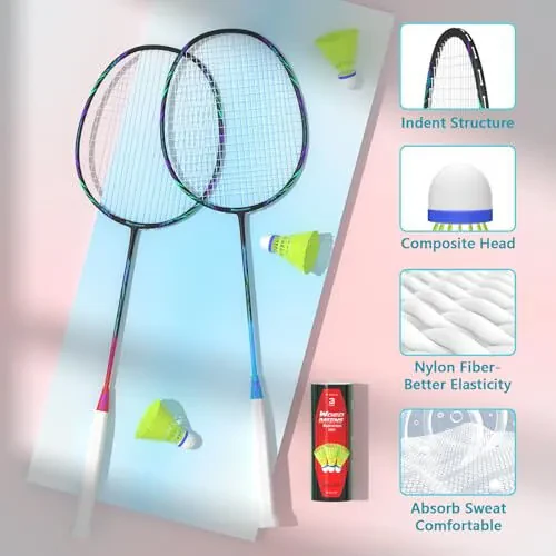 Professional Karbon tolali badminton raketkalari Hovililar sport zallari uchun badminton raketkasi - 5