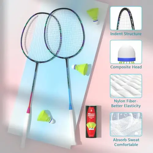 Professional Karbon tolali badminton raketkalari Hovililar sport zallari uchun badminton raketkasi - 5