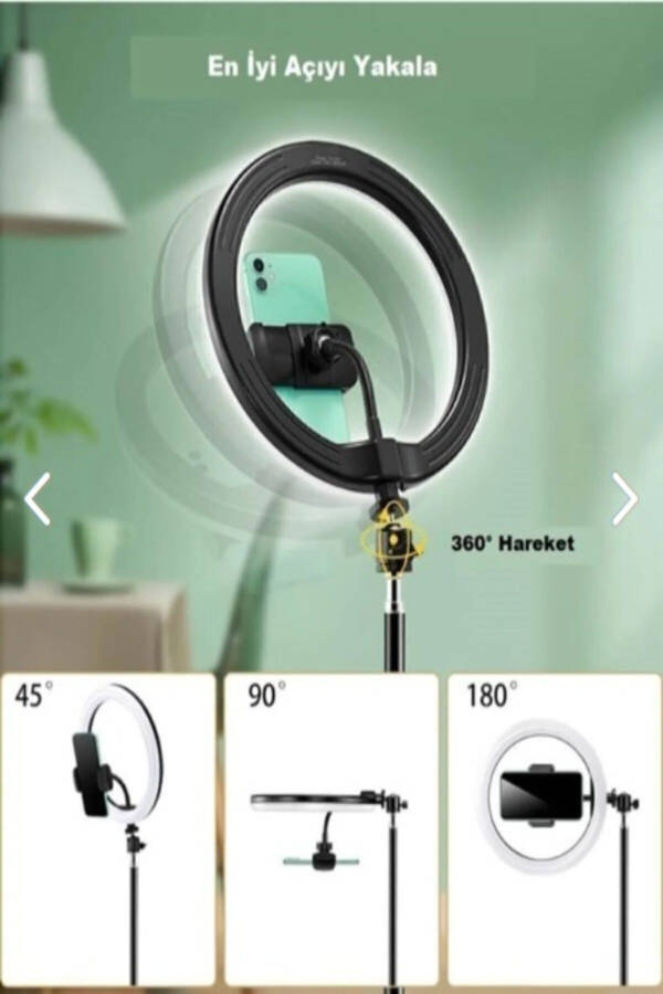 Professional LED Compatible Photo Video Shooting Phone Holder Black - 5