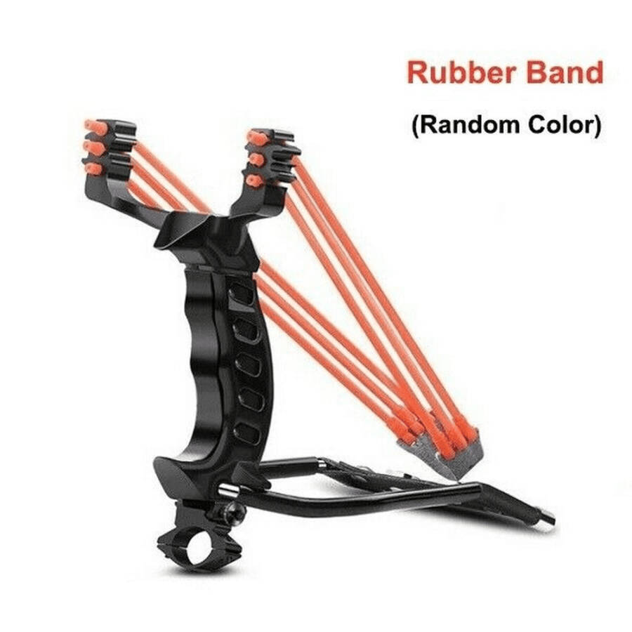Professional Slingshot Kit for Adults, Outdoor High Velocity Catapult Fish Hunting Slingshot with 100 Ammo Balls and 3 Rubber Bands - 2
