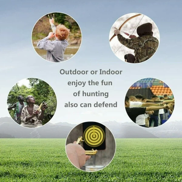 Professional Slingshot Kit for Adults, Outdoor High Velocity Catapult Fish Hunting Slingshot with 100 Ammo Balls and 3 Rubber Bands - Brown - 8