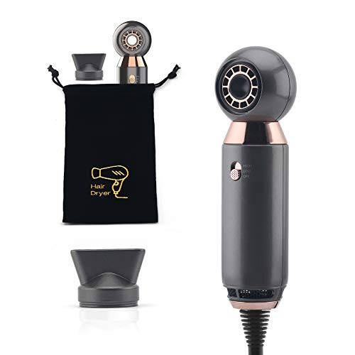 Professional Soch Quritgich 800W Yengil va ixcham Quritgich Kuchli oqim Soch Quritgichlari sayohat va uy uchun Konsentrator naychasi Kulrang - 1