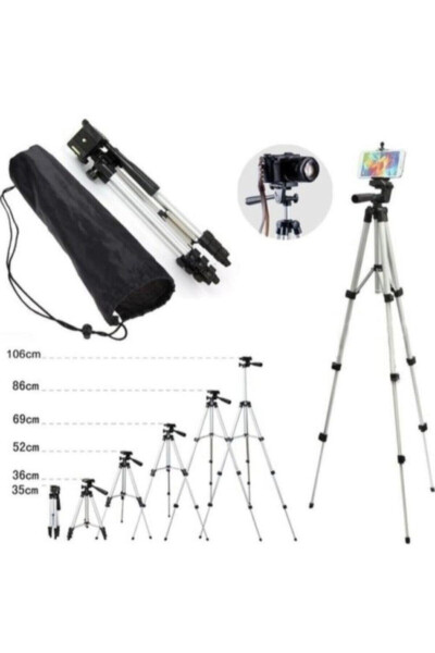 Professional Tripod for Photography and Video Recording with Remote Control, 106 Cm Tripod Phone Holder - 3