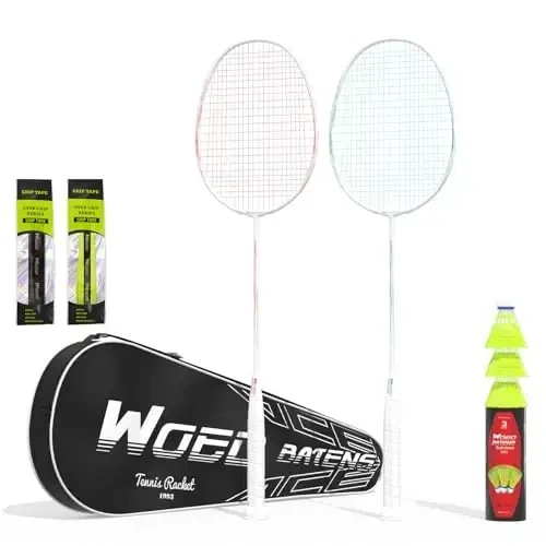 Professional uglerod tolali badminton raketkalari Hovlilar uchun badminton raketkasi sport zallari - WOED BATENS
