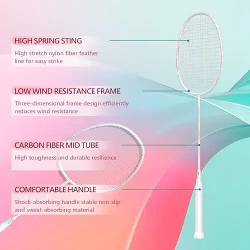 Professional uglerod tolali badminton raketkalari Hovlilar uchun badminton raketkasi sport zallari - 3