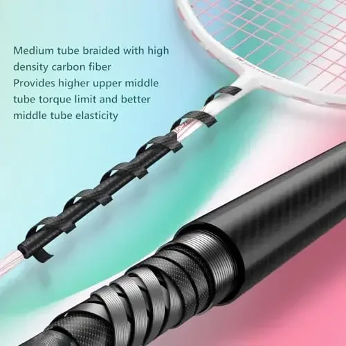 Professional uglerod tolali badminton raketkalari Hovlilar uchun badminton raketkasi sport zallari - 5