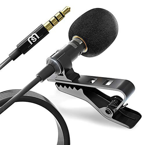 Professional Wired Lavalier Lapel Clip On Microphone for iPhone and Android Smartphone or Camera Omnidirectional Tiny Shirt Mic for Recording with Clip-on Perfect for Vloggers and Bloggers - 1