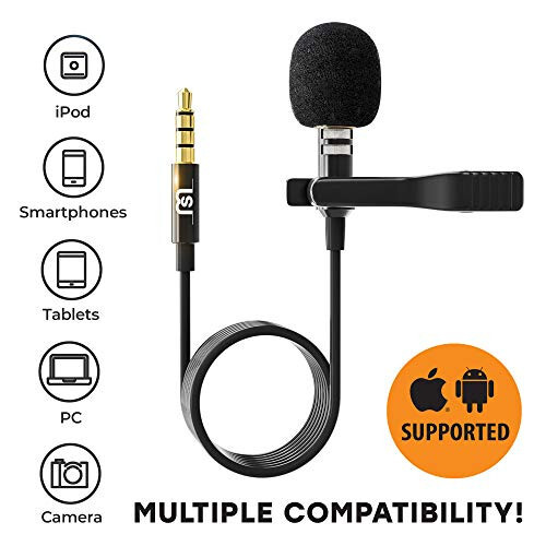 Professional Wired Lavalier Lapel Clip On Microphone for iPhone and Android Smartphone or Camera Omnidirectional Tiny Shirt Mic for Recording with Clip-on Perfect for Vloggers and Bloggers - 3