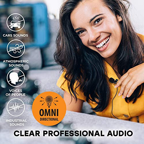 Professional Wired Lavalier Lapel Clip On Microphone for iPhone and Android Smartphone or Camera Omnidirectional Tiny Shirt Mic for Recording with Clip-on Perfect for Vloggers and Bloggers - 6