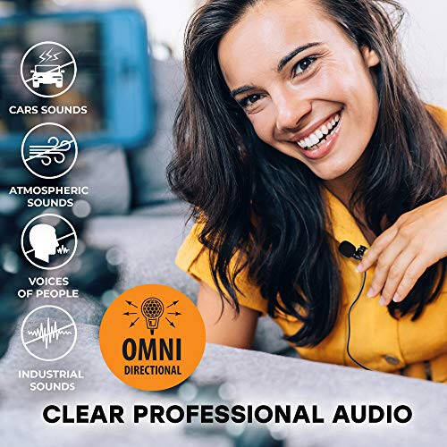 Professional Wired Lavalier Lapel Clip On Microphone for iPhone and Android Smartphone or Camera Omnidirectional Tiny Shirt Mic for Recording with Clip-on Perfect for Vloggers and Bloggers - 6