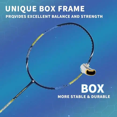 Профессиональная бадминтонная ракетка KUMPOO, легкая бадминтонная ракетка, бадминтонная ракетка с высоконатяжной струной из углеродного волокна с чехлом для ракетки - 7