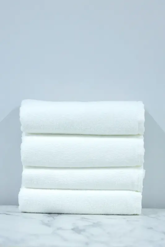 Профессиональное микрофибровое полотенце для волос, не впитывающее краску, 50х90 см, набор из 4 штук - белый. - 8