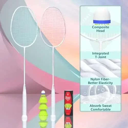 Профессиональные Бадминтонные Ракетки из Углеродного Волокна Ракетка для Бадминтона для Задних Дворов Спортзала - 4